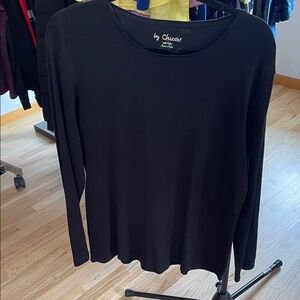 Chico's Elegant Black Long Sleeve Tee